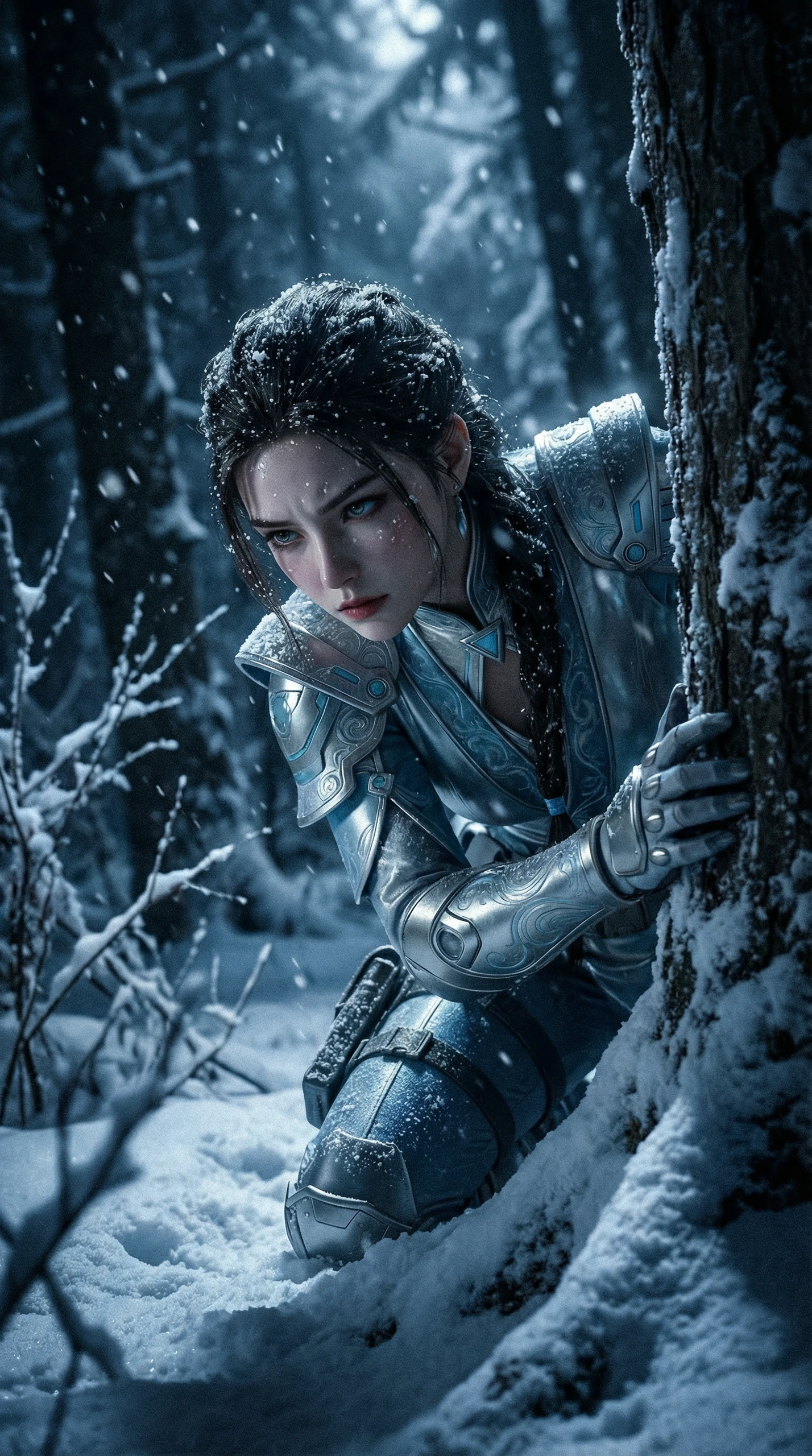 雪林躲藏女人.png
